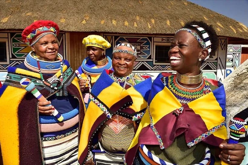 Women in full amaNdebele beaded regalia
